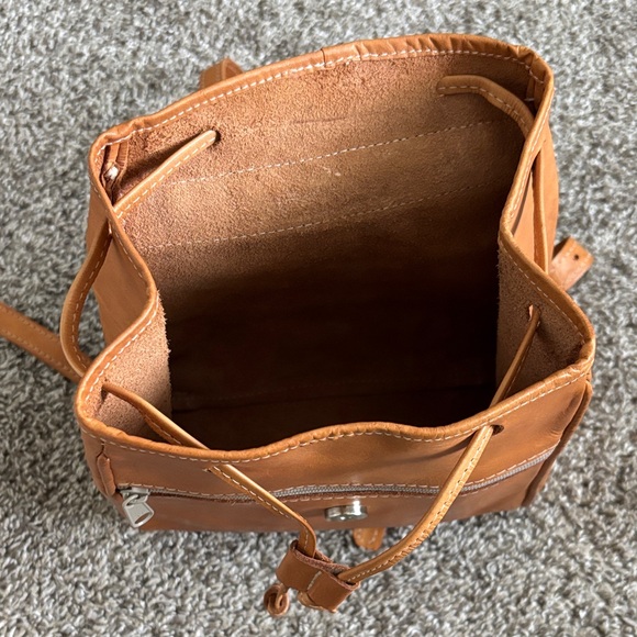 Vintage Tan Brown Real Leather Handmade Backpack - Picture 5 of 10